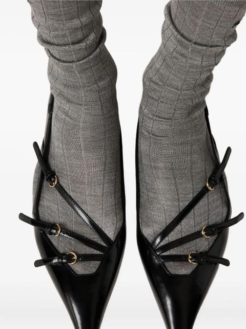 Miu Miu buckled slingback flat pumps - Black