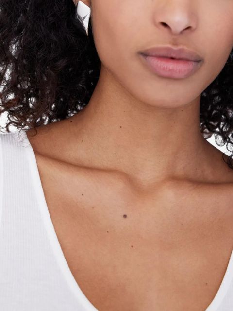 ANINE BING curved rectangle earrings - Silver - zdjęcie produktu nr 2