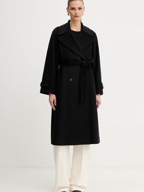 Marella płaszcz wełniany kolor czarny 2523016071200 - zdjęcie produktu nr 1