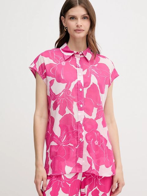 Marc Aurel koszula bawełniana damska kolor różowy relaxed z kołnierzykiem klasycznym 6302-1000-24796 - zdjęcie produktu nr 1