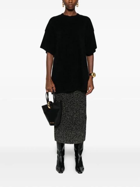 Nanushka short-sleeve cashmere knitted T-shirt - Black - zdjęcie produktu nr 2