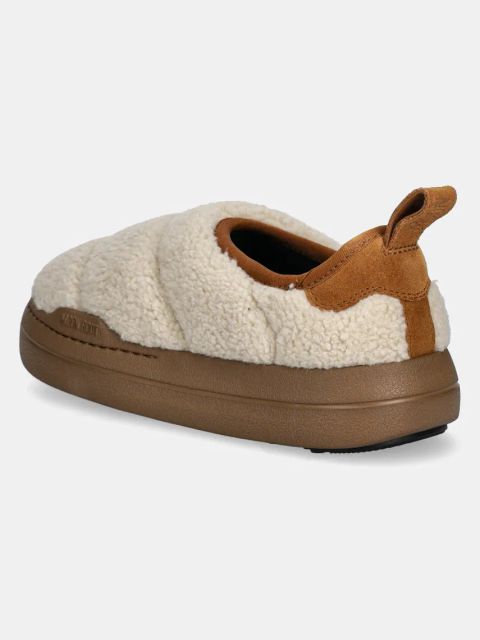 Moon Boot kapcie MB PARK PUFFER FLEECE kolor beżowy 80D2470120 L007