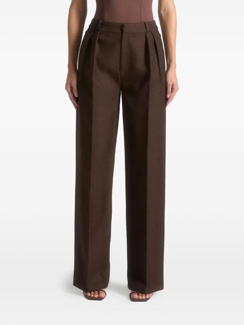 Manière De Voir Julie twin-pleat tailored trousers - Brown