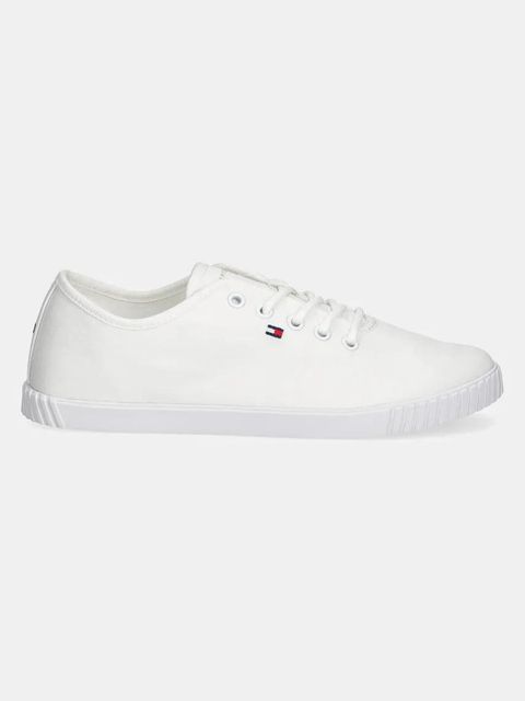 Tommy Hilfiger tenisówki CANVAS LACE UP SNEAKER kolor biały FW0FW08641 - zdjęcie produktu nr 2
