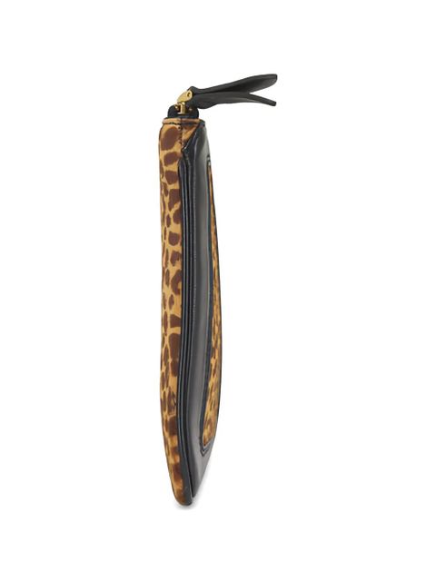 Valentino Garavani animal-print clutch bag - Brown