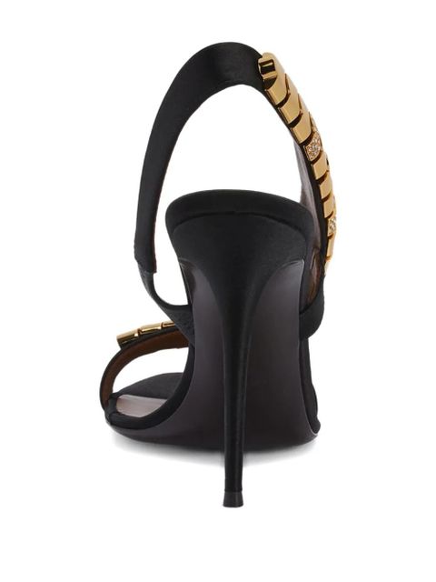 Giuseppe Zanotti 105mm Dafne satin slingback sandals - Black - zdjęcie produktu nr 2