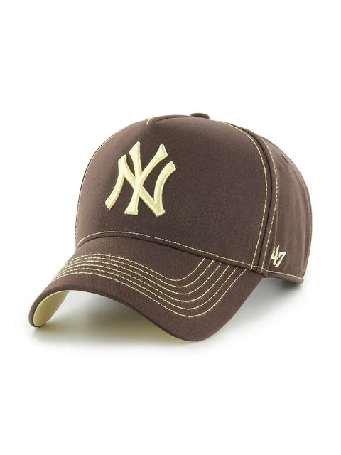 47 brand czapka z daszkiem bawełniana MLB New York Yankees kolor brązowy B-CONDT17GWS-BW - zdjęcie produktu nr 1
