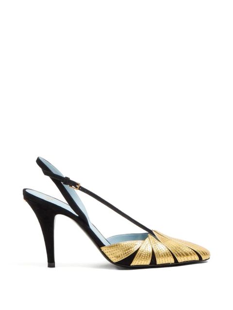 Valentino Garavani Foliefoliage slingback pumps - Black - zdjęcie produktu nr 1