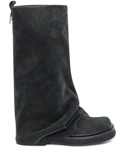 The Attico slouch suede knee-high boots - Grey - zdjęcie produktu nr 1