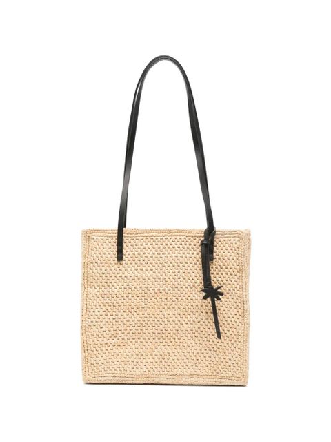 Manebi Inez raffia charm-detail shoulder bag - Neutrals - zdjęcie produktu nr 1