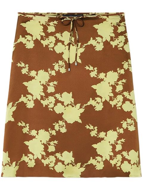 Versace Wild Roses satin midi skirt - Brown - zdjęcie produktu nr 1