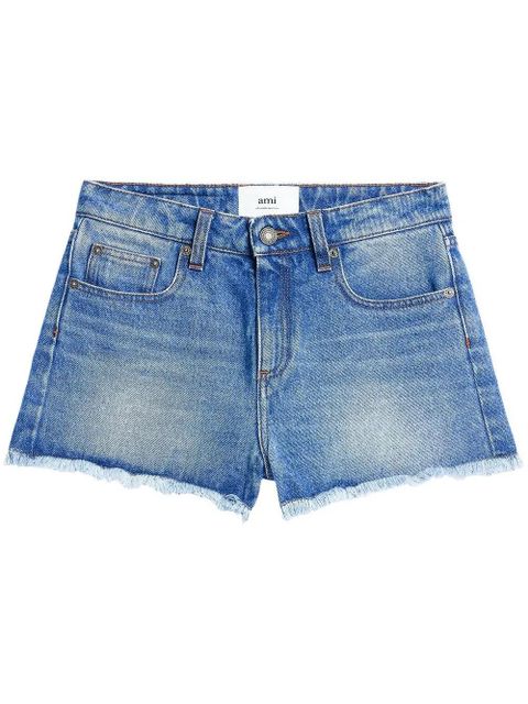 AMI Paris frayed denim mini shorts - Blue - zdjęcie produktu nr 1