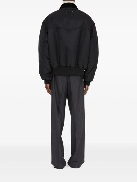 Maison Margiela corduroy-collar bomber jacket - Black