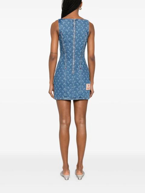 Marine Serre Moon Laser denim mini dress - Blue - zdjęcie produktu nr 2
