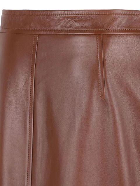 Max Mara panelled leather midi skirt - Brown