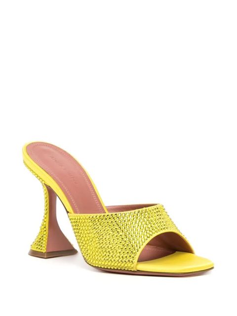 Amina Muaddi 80mm Lupita sandals - Yellow - zdjęcie produktu nr 2