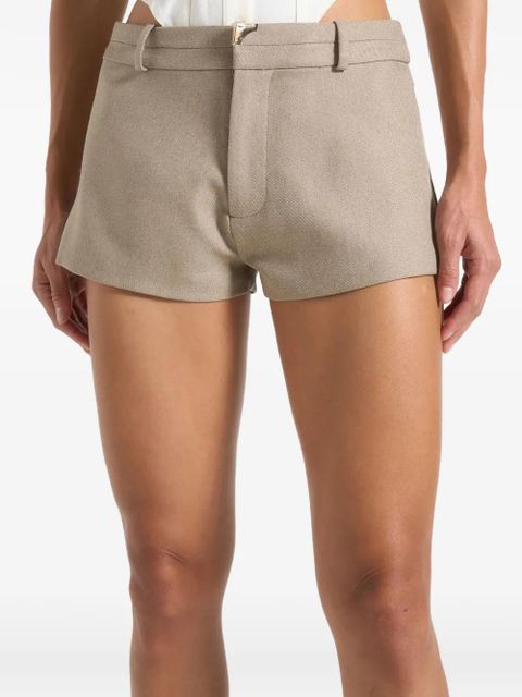 Manière De Voir belt loops tailored mini shorts - Neutrals