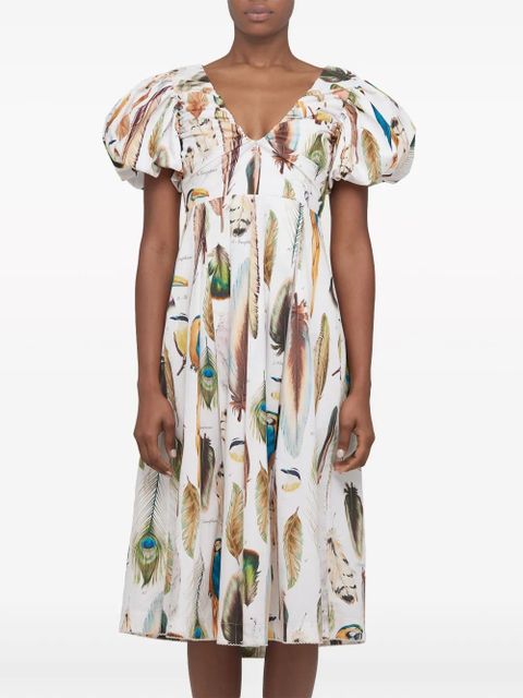 Agua By Agua Bendita Chontaduro Pluma cotton midi dress - Neutrals