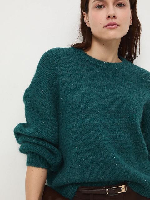 Medicine sweter damski kolor zielony ciepły