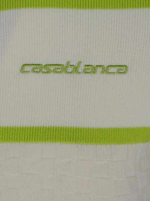 Casablanca zip-up striped polo shirt - Neutrals