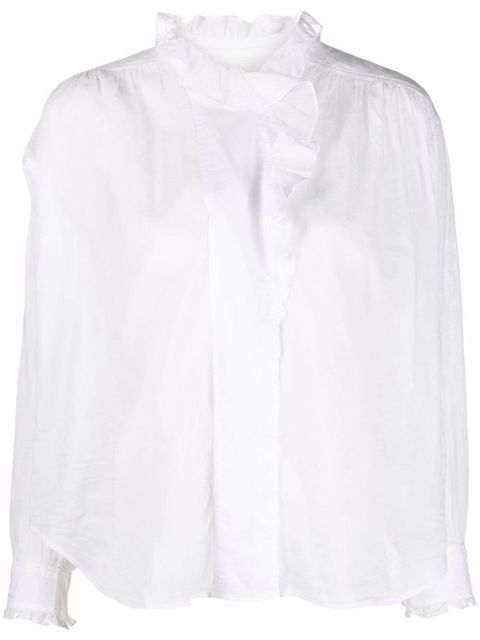 MARANT ÉTOILE ruffled high-neck blouse - White - zdjęcie produktu nr 1