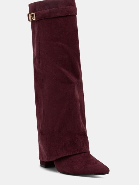 Answear.LAB kozaki kolor bordowy na słupku