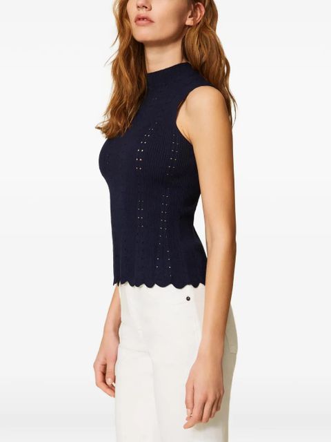 TWINSET scalloped-trim top - Blue