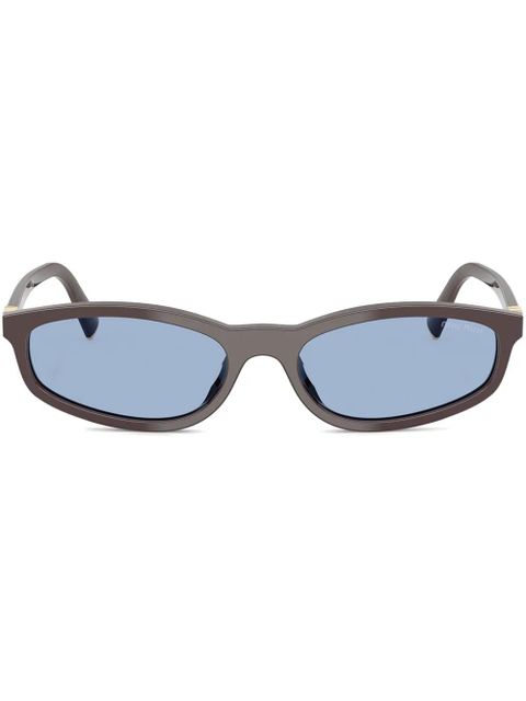 Miu Miu Eyewear geometric-frame sunglasses - Brown - zdjęcie produktu nr 1
