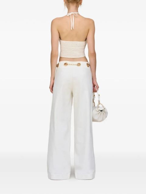 Cult Gaia Sydney eyelet-embellished chain-link trousers - White - zdjęcie produktu nr 2