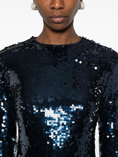 ROTATE BIRGER CHRISTENSEN sequin long-sleeve mini dress - Blue