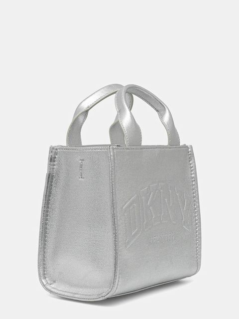 Dkny torebka bawełniana kolor srebrny R54ADC80 - zdjęcie produktu nr 2