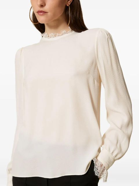 TWINSET lace-trim blouse - White
