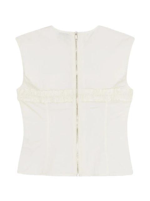 GANNI ruffled-detail blouse - Neutrals - zdjęcie produktu nr 2