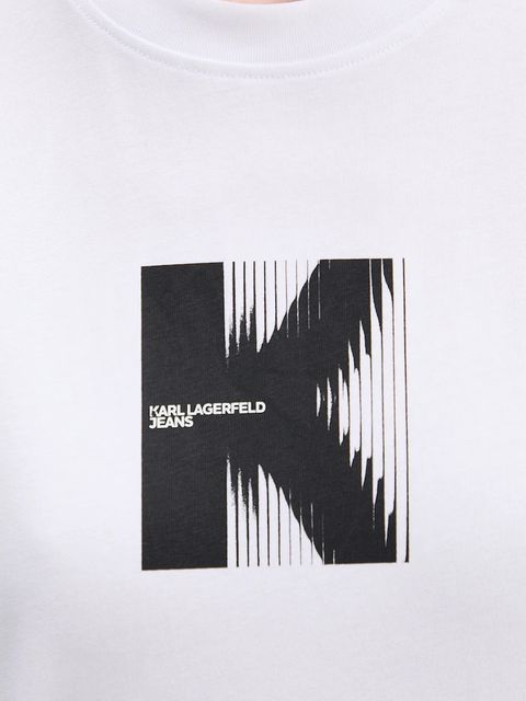 Karl Lagerfeld Jeans t-shirt bawełniany damski kolor biały B1W17055