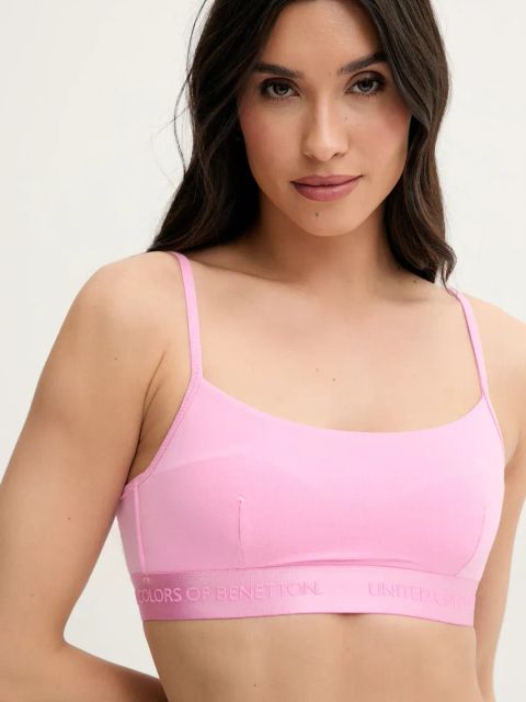 United Colors of Benetton biustonosz kolor różowy gładki 3OP81R01G
