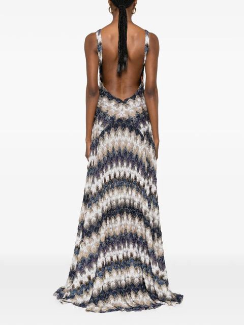 Missoni zigzag-pattern open-back maxi dress - Neutrals