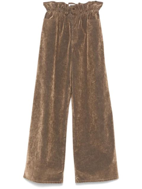Miu Miu logo-patch trousers - Brown - zdjęcie produktu nr 1