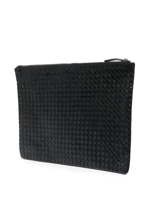 DRAGON DIFFUSION woven leather clutch bag - Black