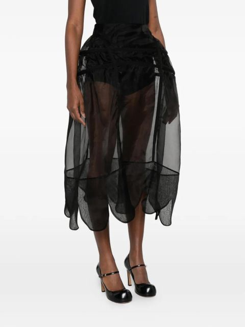 Simone Rocha scallop-trim panelled mini skirt - Black