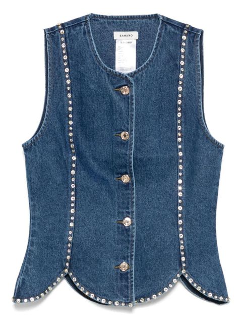SANDRO rhinestone-embellished gilet - Blue - zdjęcie produktu nr 1