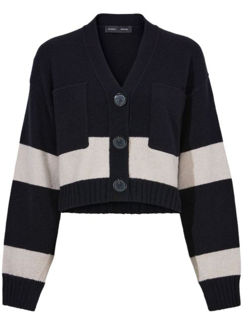 Proenza Schouler Sofia striped wool-blend cardigan - Black - zdjęcie produktu nr 1