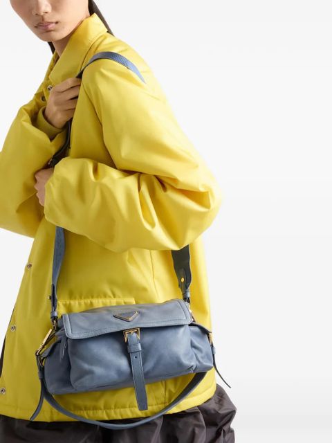 Prada Explore medium nappa leather shoulder bag with flap - Blue