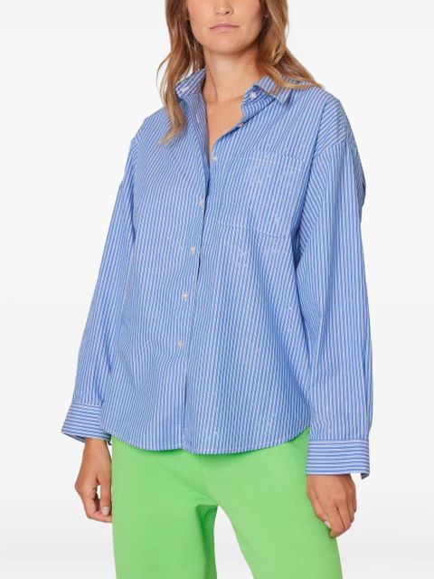 American Vintage Zatybay striped-pattern button shirt - Blue
