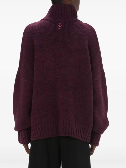 JW Anderson contrast-pocket ribbed-knit jumper - Purple
