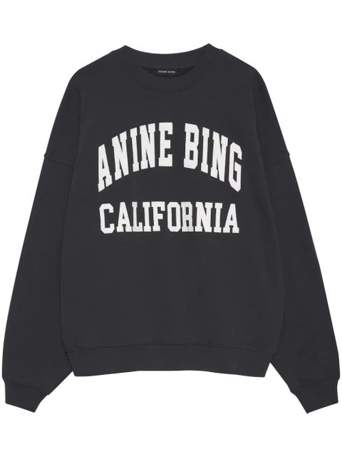 ANINE BING Miles organic-cotton sweatshirt - Black - zdjęcie produktu nr 1