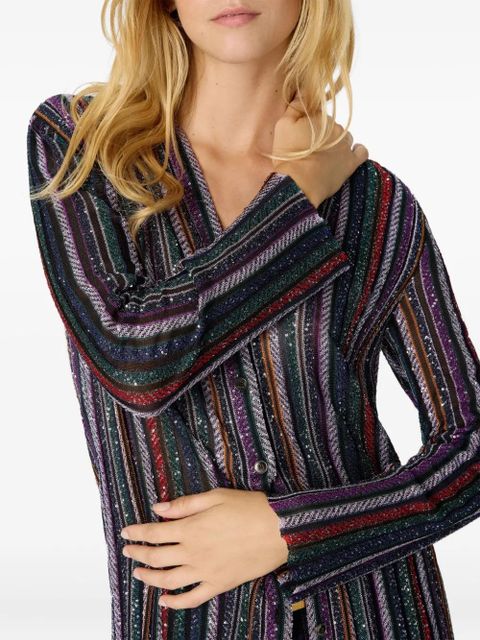 Missoni striped-pattern sequin-embellishment cardigan - Blue