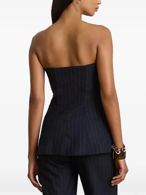 Lauren Ralph Lauren pinstripe buttoned blouse - Blue