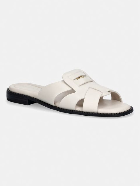 Tommy Hilfiger klapki damskie skórzane COIN LEATHER SANDAL - zdjęcie produktu nr 1