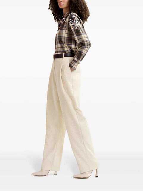 Essentiel Antwerp floral-appliqué shirt - Brown