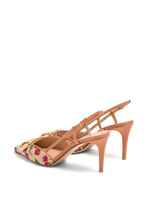 Valentino Garavani 80mm VLogo Signature cherryfic-print pumps - Neutrals